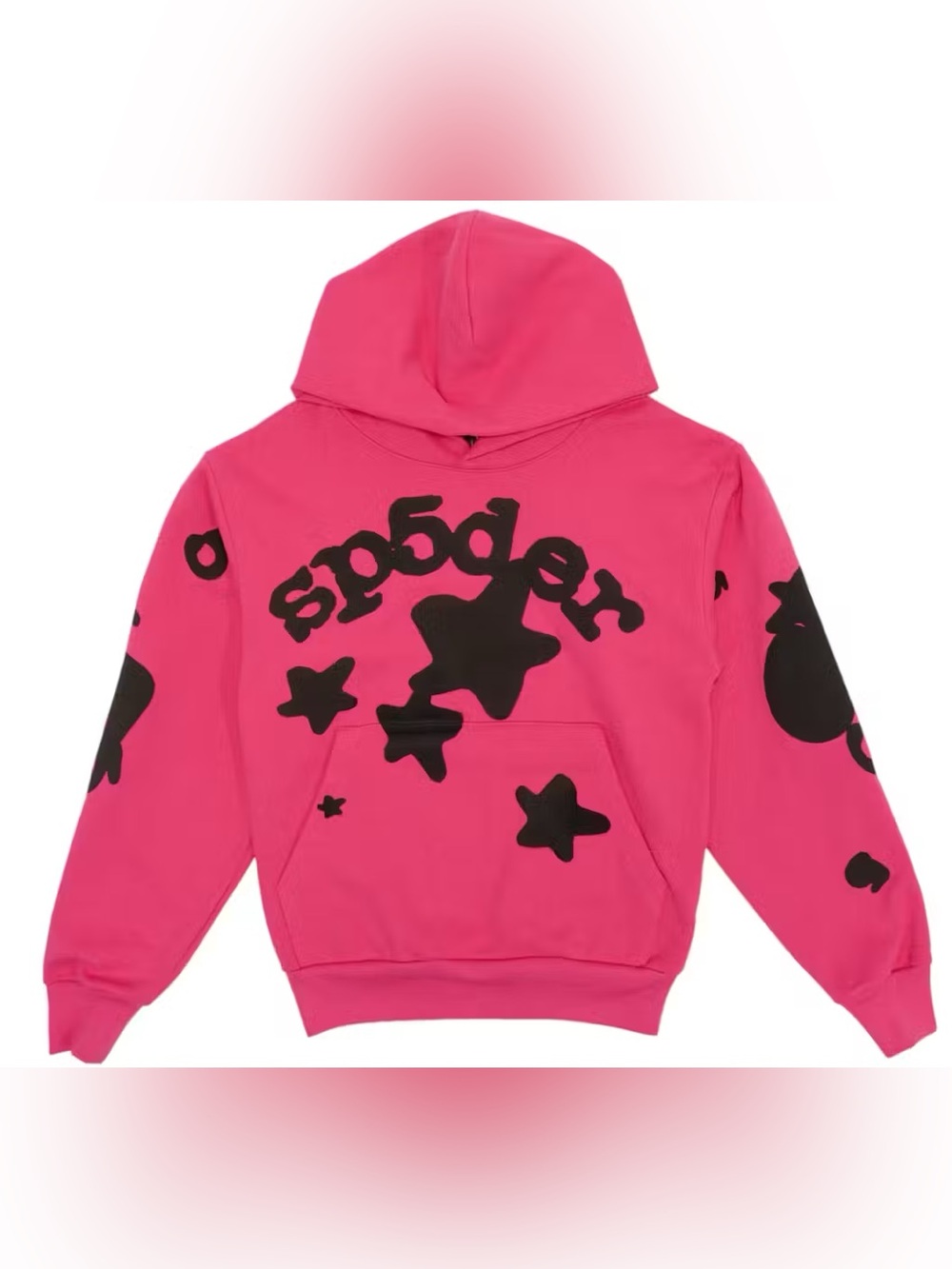 SP5DER Hot Pink Hoodie with Black Accents - Size L